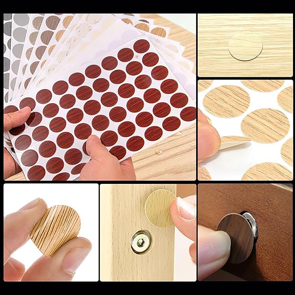 INKNOTE 648 PCS Self-Adhesive Screw Hole Covers - 12 Color PVC Dustproof Stickers for Furniture & Walls - Image 4