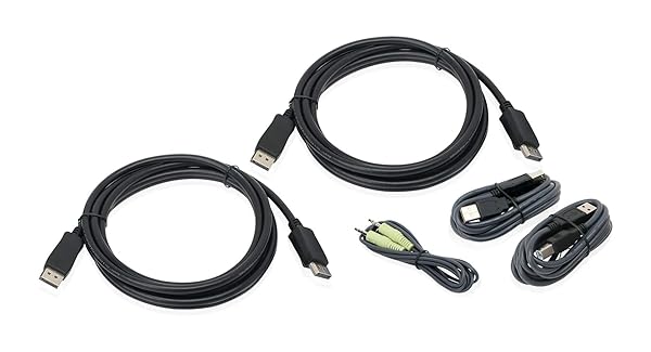 IOGEAR IOGEAR Dual View DisplayPort USB KVM Cable Kit with Audio TAA for Seamless Multi-Display Setup and Easy Switching