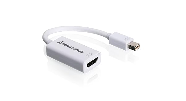 IOGEAR Mini DisplayPort to HDMI Adapter Cable - White GMDPHDW6 for High-Quality Video Connection
