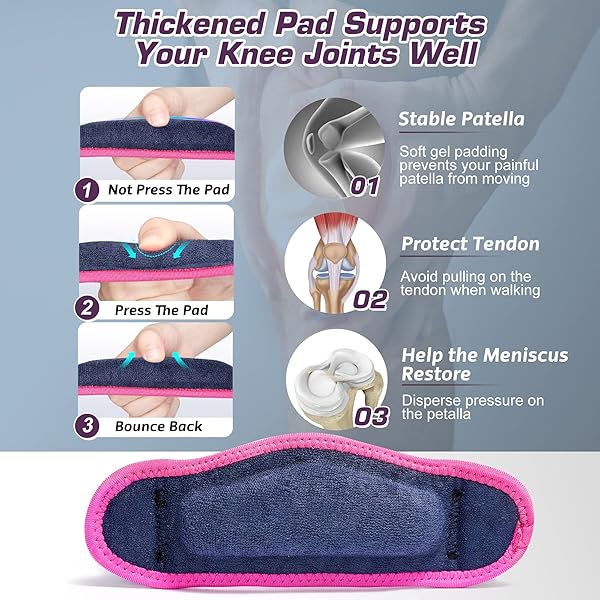 IPOW Knee Support 2 Pack for Women Patellar Tendon Relief Ideal for Hiking Running Tennis Volleyball and Squats - Image 2