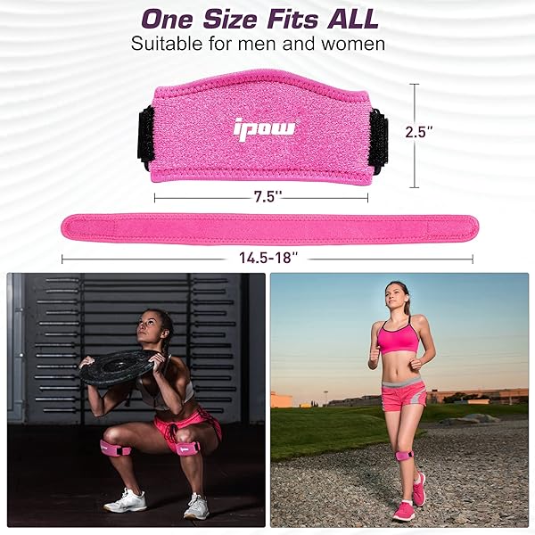 IPOW Knee Support 2 Pack for Women Patellar Tendon Relief Ideal for Hiking Running Tennis Volleyball and Squats - Image 3
