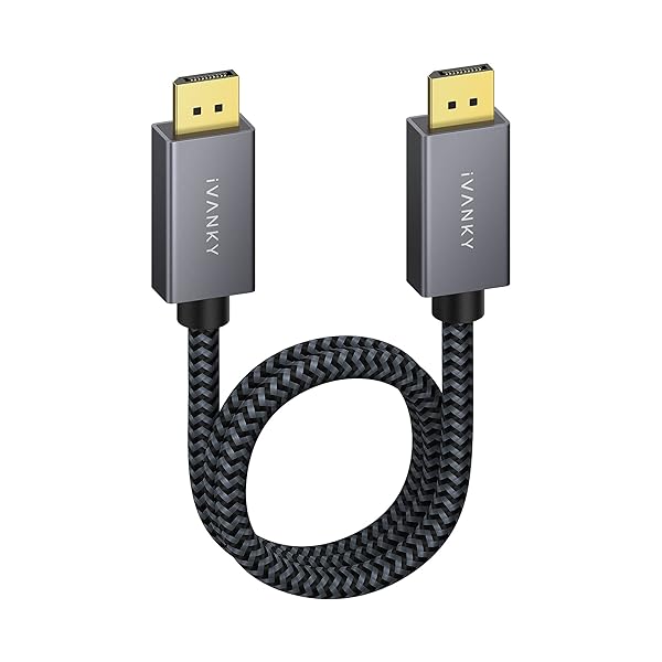 IVANKY 1.6ft Short DisplayPort Cable 4K 60Hz 2K 144Hz Nylon Braided Compatible with Gaming Monitor TV PC Laptop