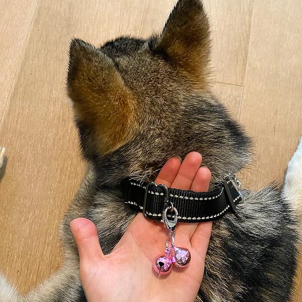 IVIA PET4 Cat Bell Dog Collar Charm Training Pendant Accessories 2 Pack Stainless Steel Dog Tag Clips Small Pink - Image 5