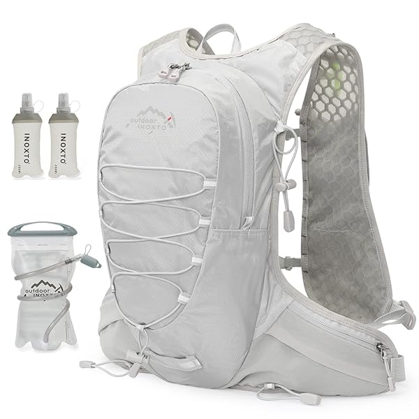 IX INOXTO 3L Running Hydration Vest for Men & Women - Ideal Water Backpack for Trail Running, Marathons & Hiking (Grey)