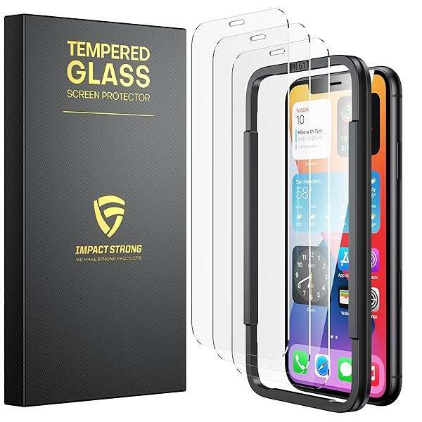 ImpactStrong Shatterproof Tempered Glass Screen Protector for iPhone 11/XR - 9H Hardness, Easy Install, Bubble Free, 3-Pack - Image 3