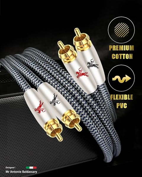 Impeto RCA Cable 2RCA to 2RCA Stereo Audio Cable 24K Gold Plated 4.92ft for Home Theater HDTV Amplifiers HiFi Systems - Image 6