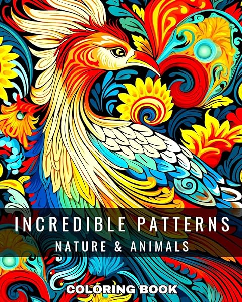 Incredible Patterns Coloring Book for Adults and Teens Featuring Nature and Animals Designs - Image 2