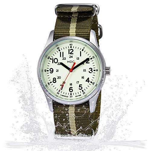 Infantry Glow in the Dark Military Watch for Men - Waterproof Tactical Analog Wristwatch with Luminous Blue Nylon Band - Image 8