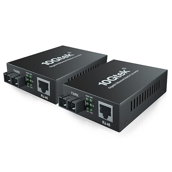 Ipolex Gigabit Singlemode Fiber to Ethernet Media Converter Dual SC Fiber Built-in SFP LX Module 20KM 1000Base-LX to 10/100/1000Base-TX 2Pack