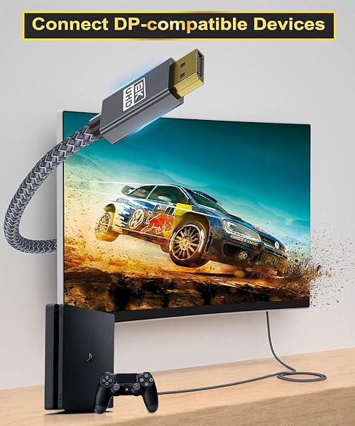 Itramax 8K 60Hz DisplayPort Cable 15FT 2-Pack Ultra High Speed for Laptop PC TV Gaming Monitor HBR3 32.4Gbps 4K 144Hz 2K 165Hz 1080P 240Hz - Image 6