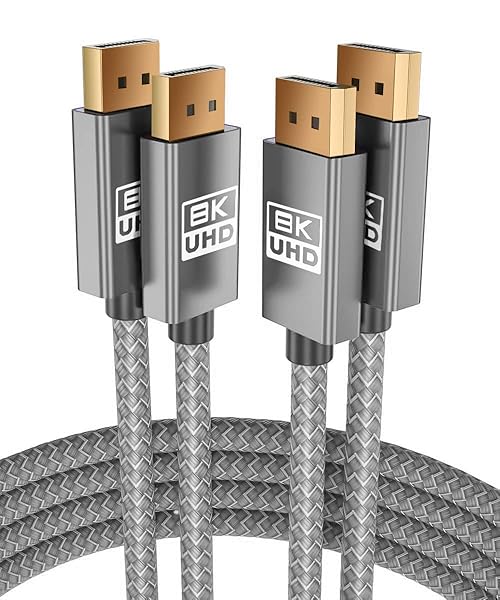 Itramax Itramax 8K 60Hz DisplayPort Cable 15FT 2-Pack Ultra High Speed for Laptop PC TV Gaming Monitor HBR3 32.4Gbps 4K 144Hz 2K 165Hz 1080P 240Hz