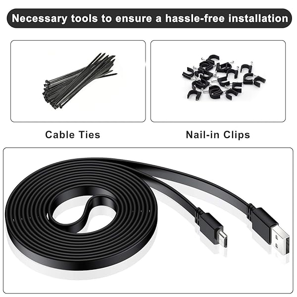 Itramax 30 FT Micro USB Power Cable 2 Pack Flat Charger for Wyze Cam V3 V4 Yi Cam Nest Cam Blink Mini XT Arlo Q Zmodo - Image 5