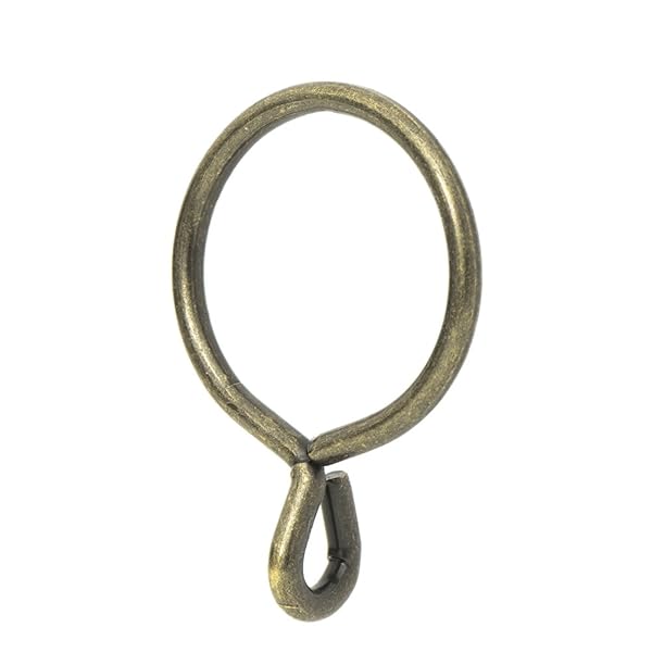 "Ivilon Antique Brass Drapery Eyelet Curtain Rings - 1.7" Set of 14 for Curtain Hook Pins"