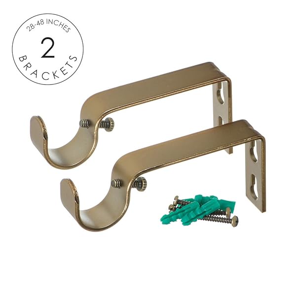 Ivilon 1-Inch Drapery Curtain Rod with End Cap - 28-48 Inch Warm Gold Design - Image 4