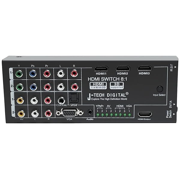 J-Tech Digital JTD-0801: 8-Input HDMI Converter Switch for Seamless Multi-Device Connectivity