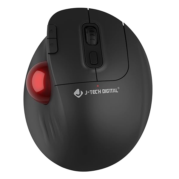 J-Tech Digital Wireless Trackball Mouse: Ergonomic Design, DPI Adjustment & Multi-System Compatibility for PC, Mac & Laptop