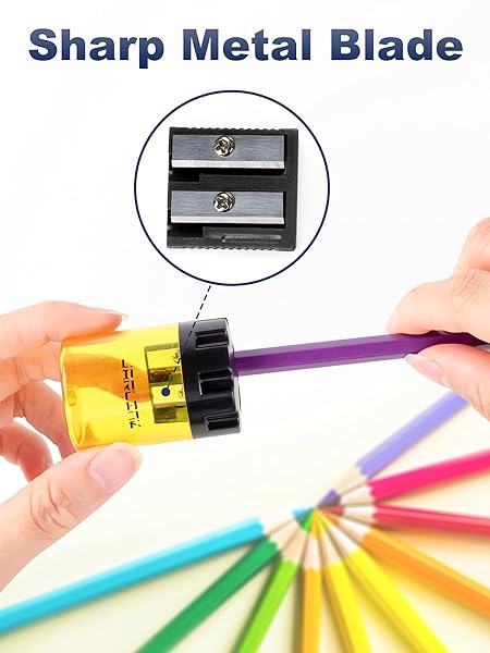 JARLINK 16 Pack Manual Pencil Sharpeners - Dual Hole Colorful Sharpeners for No.2 & Art Pencils - Perfect for School, Office & Home - Image 6