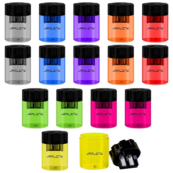 JARLINK JARLINK 16 Pack Manual Pencil Sharpeners - Dual Hole Colorful Sharpeners for No.2 & Art Pencils - Perfect for School, Office & Home