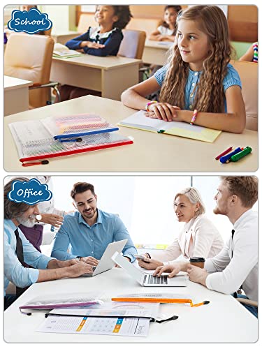 JARLINK 24pcs Mesh Zipper Pouch 12 Colors, 8 Sizes Waterproof Zipper Bags for Board Games Storage, Organization Pouches for School Supplies, Office - Image 6