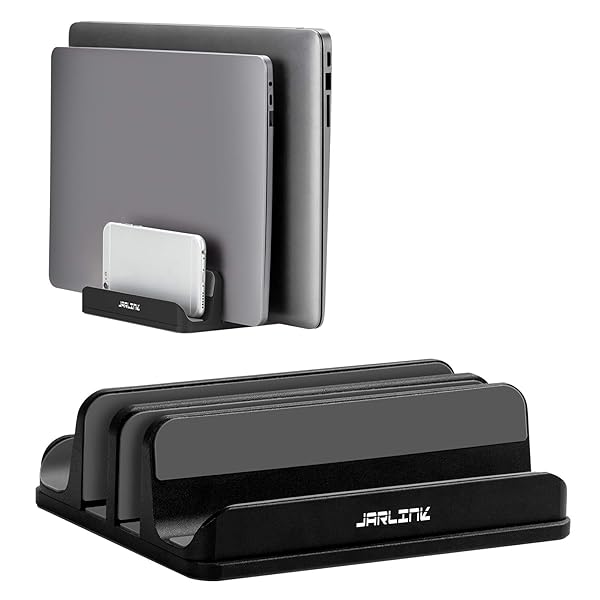 JARLINK 4-in-1 Adjustable Laptop Stand: Space-Saving Aluminum Holder for MacBook, Surface & Gaming Laptops