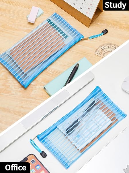 JARLINK 40 Pack 10 Colors Zipper Mesh Pouch, Storage Pencil Pouches, Multipurpose Pencil Pouch Bulk for School and Office Supplies, Cosmetics Travel Accessories, Multicolor - Image 6