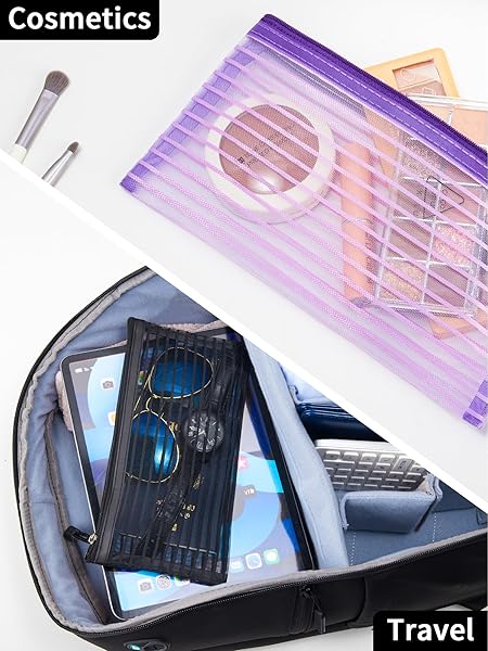 JARLINK 40 Pack 10 Colors Zipper Mesh Pouch, Storage Pencil Pouches, Multipurpose Pencil Pouch Bulk for School and Office Supplies, Cosmetics Travel Accessories, Multicolor - Image 7