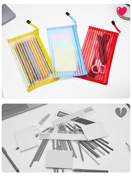 JARLINK 40 Pack 10 Colors Zipper Mesh Pouch, Storage Pencil Pouches, Multipurpose Pencil Pouch Bulk for School and Office Supplies, Cosmetics Travel Accessories, Multicolor - Image 8