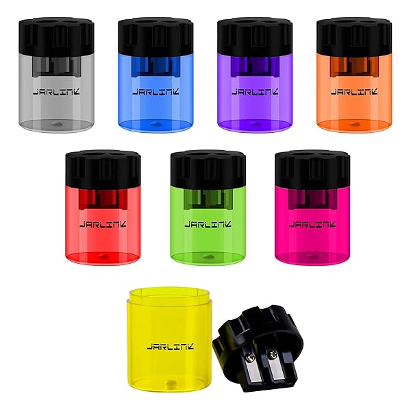 JARLINK 8 Pack Manual Pencil Sharpeners - Dual Hole Colorful Sharpeners for No.2 & Art Pencils | Portable for School & Office - Image 2