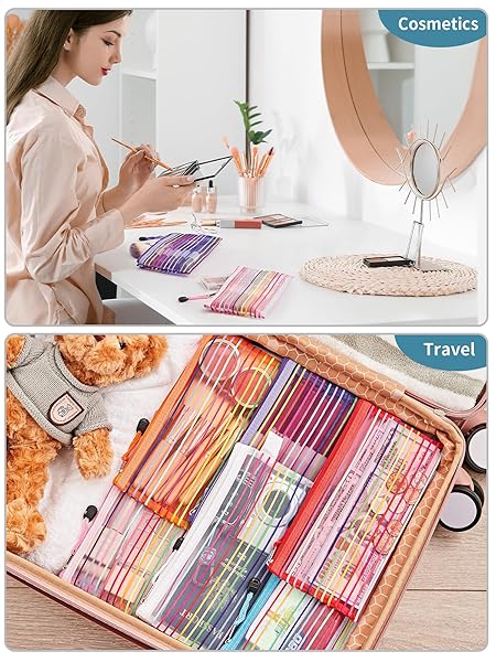 JARLINK 80 Pack Mesh Zipper Pouch, Pouch Bulk in 10 Colors, Multipurpose Storage Bags for Organizing Makeup Essentials, Travel Accessories, Office, - Image 7