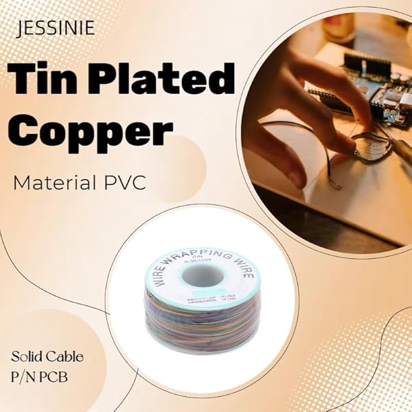 JESSINIE 8-Color Electronic Wire - 30 AWG Single Core, 250M Tinned Copper Solid Cable for Circuit Boards and PCB - Image 4
