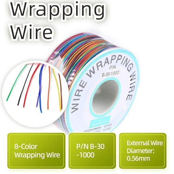 JESSINIE 8-Color Electronic Wire - 30 AWG Single Core, 250M Tinned Copper Solid Cable for Circuit Boards and PCB - Image 5