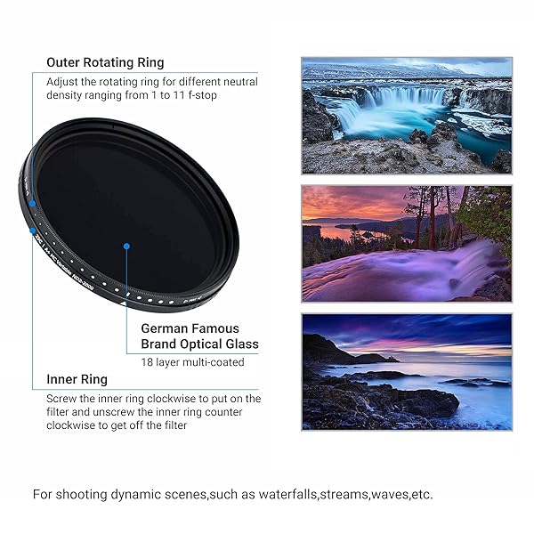 JJC 52mm ND Filter ND2-2000 VND for Canon, Sigma, Fujifilm & Nikon Lenses - Enhance Your Photography! - Image 4