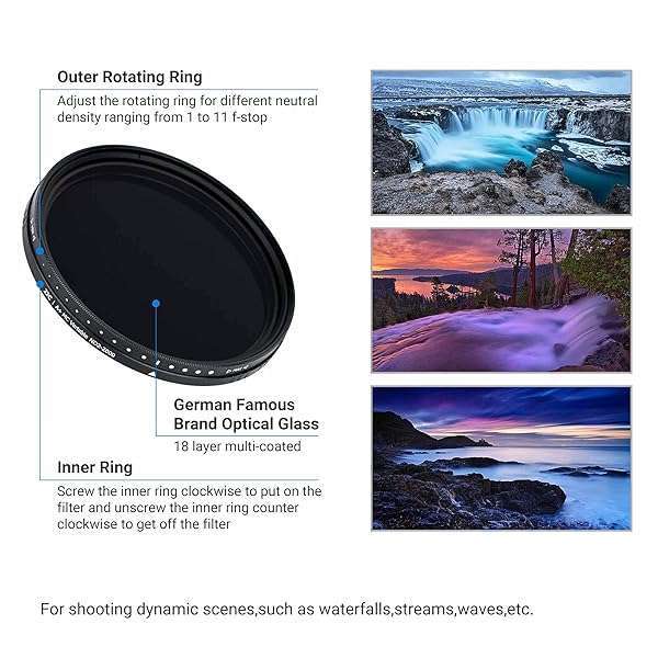 JJC 77mm ND Filter ND2-2000 VND for Canon & Nikon Lenses - Enhance Your Photography - Image 3