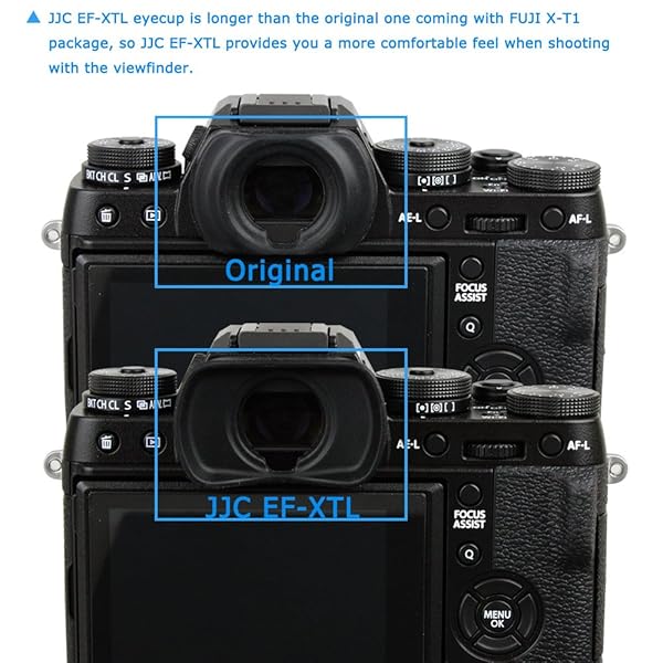 JJC EF-XTL Silicone Eyecup for Fujifilm GFX100, X-T1, X-T2, X-T3 & More - Durable Replacement for EC-XT L - Image 9