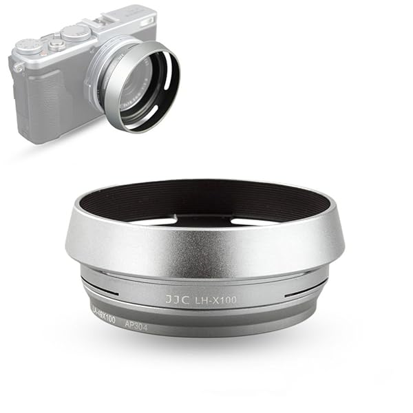 JJC Lens Hood for Fujifilm X100 Series Cameras - 49mm Adapter Ring, Replaces LH-X100 & AR-X100 - Silver - Image 2