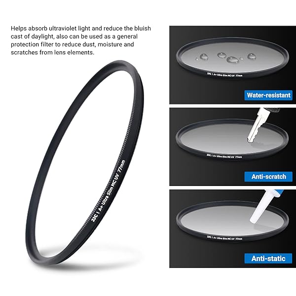 JJC 82mm UV Filter for Canon, Nikon & Sony Lenses - Multi-Coated Protection for 16-35mm & 24-70mm Models - Image 5