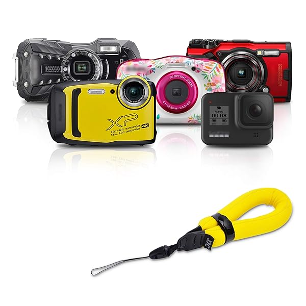 JJC Waterproof Floating Wrist Strap for Olympus TG Series, Fujifilm XP, Nikon Coolpix & GoPro Hero - Yellow - Image 3