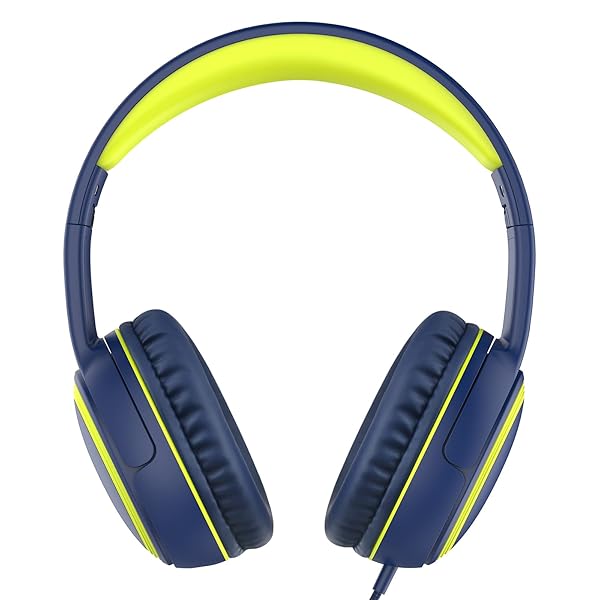 JOMILIN A10 Kids Headphones with Microphone, Lightweight Folding Stereo Bass Portable Wired Headphones with 1.5M No-Tangle Cord, Blue - Image 2