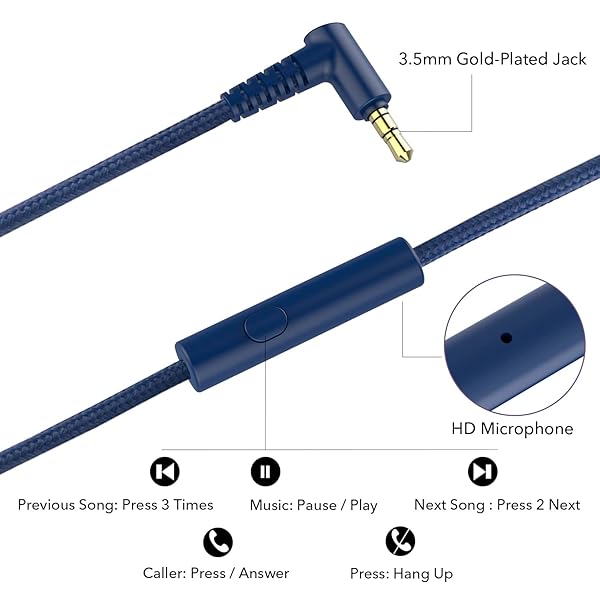 JOMILIN A10 Kids Headphones with Microphone, Lightweight Folding Stereo Bass Portable Wired Headphones with 1.5M No-Tangle Cord, Blue - Image 5