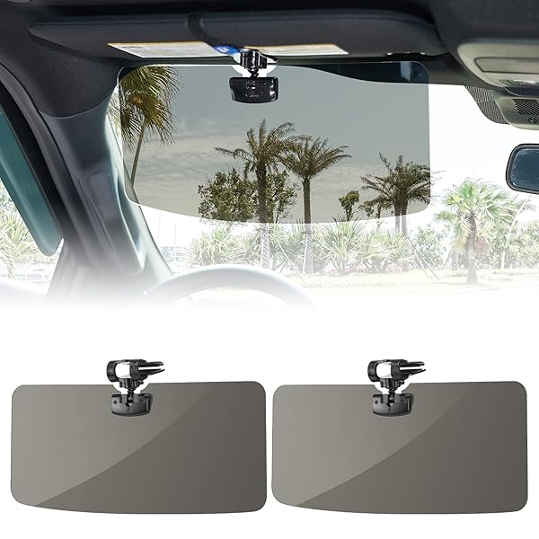 JOYTUTUS Sun Visor for Pickup Truck, 2 Pack Polarized Sun Visor Extender for Truck, Universal UV400 Car Visor Extension Anti-Glare Easy to Install,