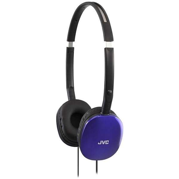 JVC HAS160A Colorful Flat Foldable On-Ear Headphones with Gold-Plated Slim Plug - Perfect for Music Lovers!