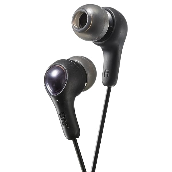 JVC Gumy HAFX7BN Earbud Headphones: Powerful Sound, Comfortable Fit, Silicone Ear Pieces (Black)