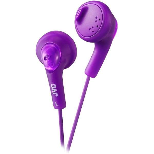 JVC HAF160V Gumy Ear Bud Headphones in Violet - Affordable Comfort & Style