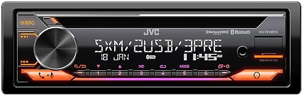 JVC KD-T915BTS Bluetooth Car Stereo: USB, AM/FM, CD/MP3, Alexa Compatible - Single DIN with 13-Band EQ