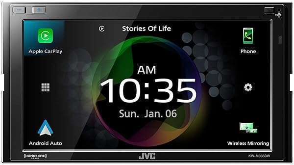 "JVC KW-M865BW: Wireless CarPlay & Android Auto, 6.8" Touchscreen, Bluetooth, Double DIN Car Stereo"