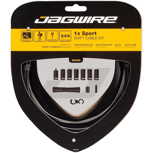 Jagwire 1X Sport Shift Gear Cable Kit - Black | Upgrade Your Bike's Performance Today!