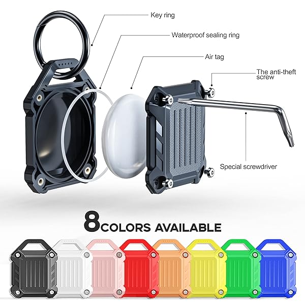 Jeanue Waterproof Airtag Holder Keychain Case - Ultra-Durable 4-Pack for Keys, Dog Collars & Luggage - Image 4