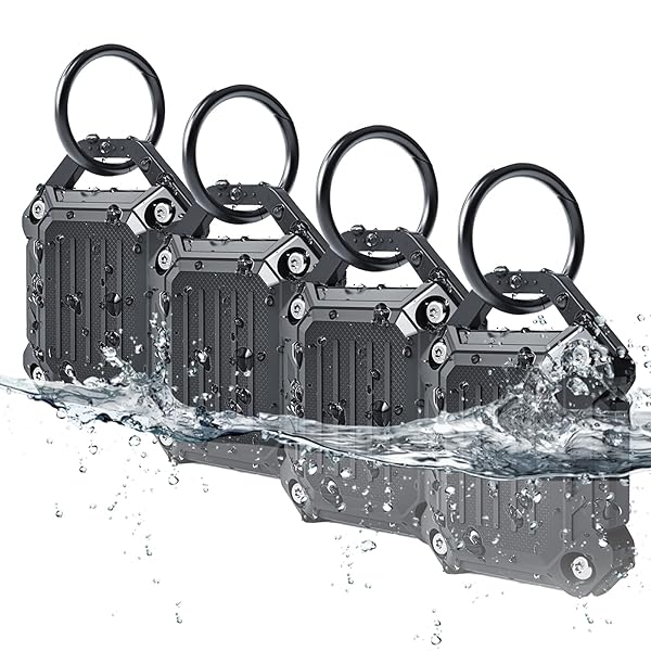 Jeanue Waterproof Airtag Holder Keychain Case - Ultra-Durable 4-Pack for Keys, Dog Collars & Luggage