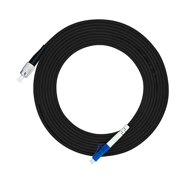 Jeirdus 15M LC to FC Outdoor Armored Simplex 9/125 SM Fiber Optic Cable Jumper - High-Quality 49ft Optical Patch Cord
