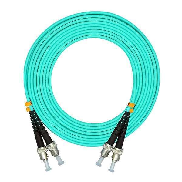 Jeirdus 20M ST to ST Duplex 50/125 OM3 Multi-Mode Fiber Optic Cable Jumper - 10G Performance